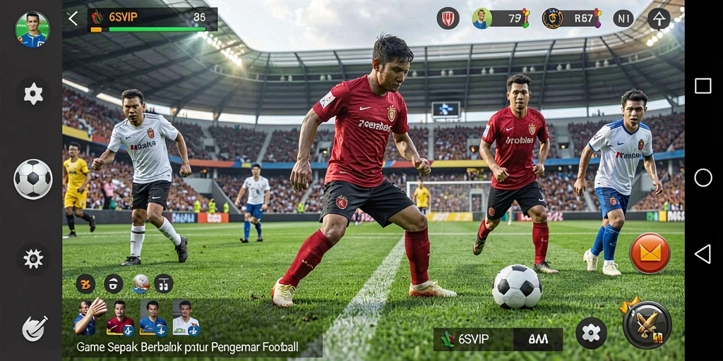 Tampilan gameplay yang menegangkan di 6SVIP dengan aksi sepak bola yang seru.