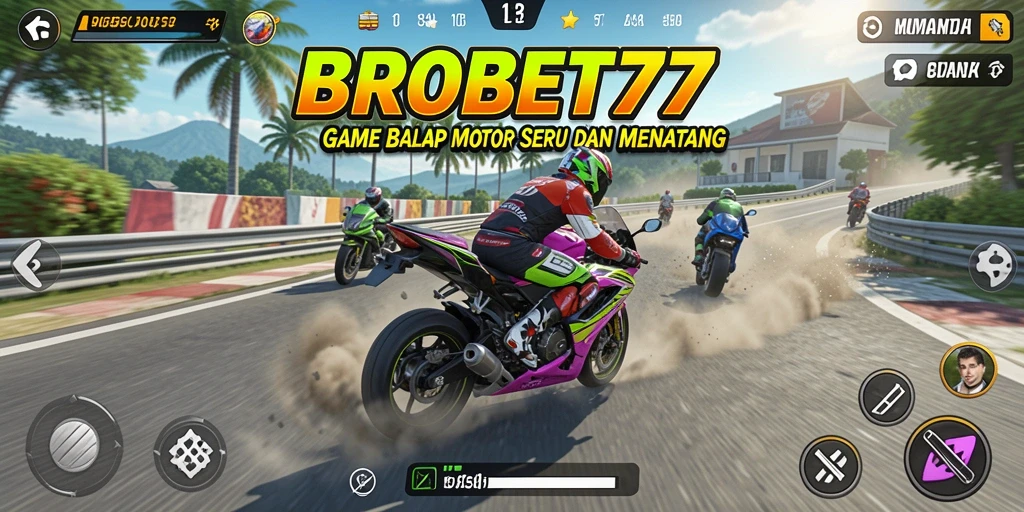 Tangkapan layar gameplay BROBET77 yang menunjukkan balapan mendebarkan.