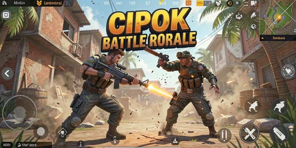 Tampilan gameplay seru di dunia pertarungan Battle Royale.
