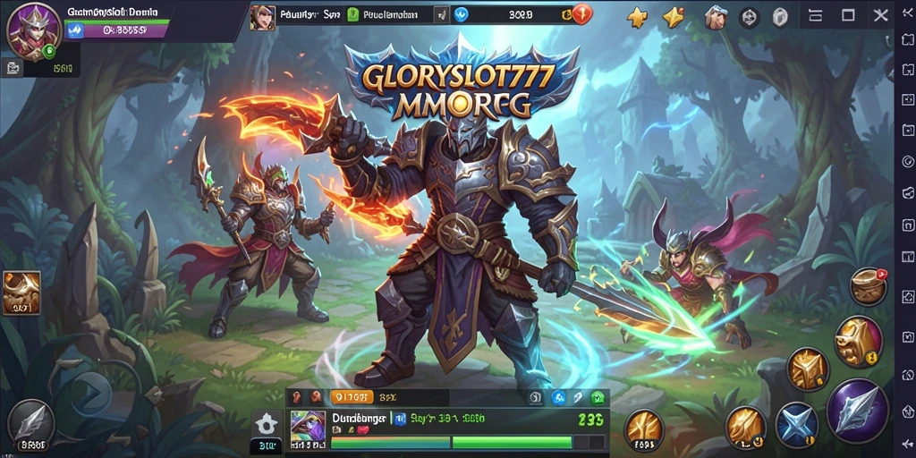 Tangkapan layar gameplay <strong>GLORYSLOT777</strong> yang menunjukkan aksi seru dalam petualangan MMORPG.