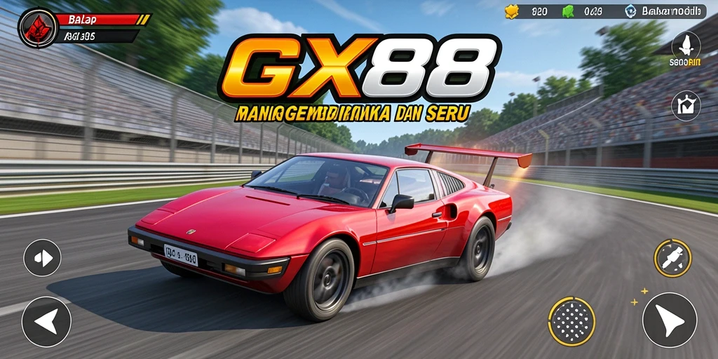 Tampilan gameplay GX88 yang mendebarkan saat balapan.