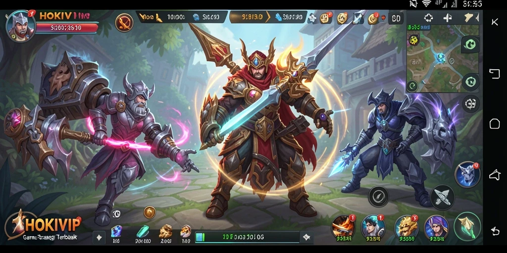 Screenshot gameplay HOKIVIP yang menampilkan aksi strategis dan pembangunan kerajaan.