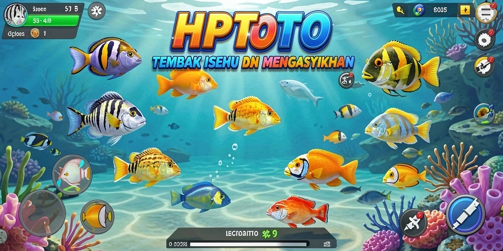 Screenshot HPTOTO menampilkan aksi menembak ikan yang seru.