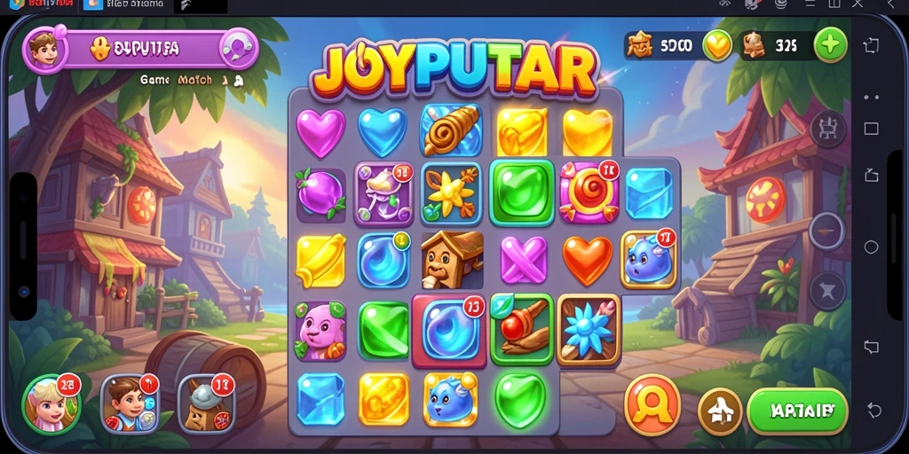 Screenshot utama JOYPUTAR menampilkan gameplay Match-3 yang seru.