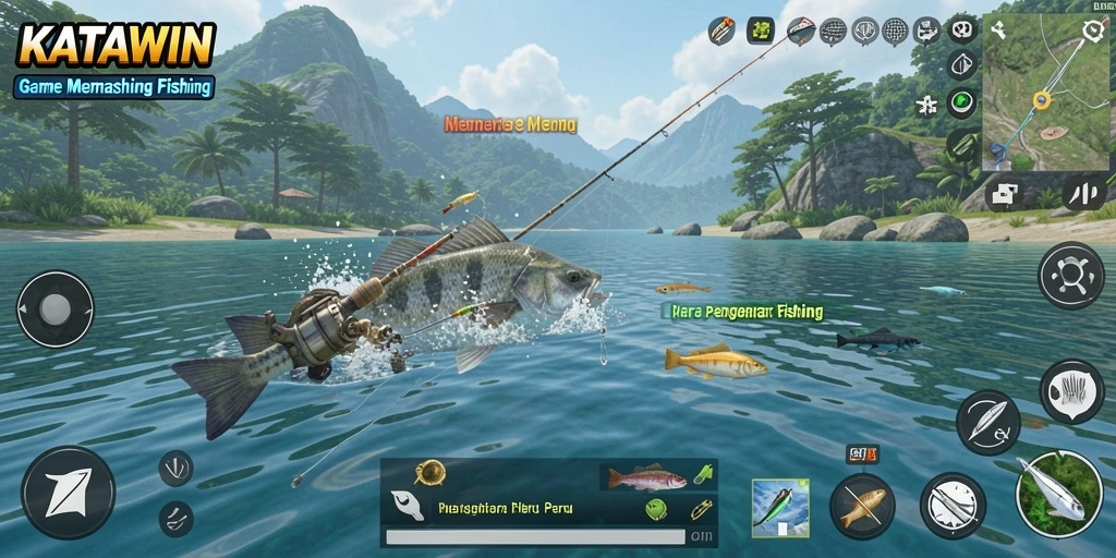 Tangkapan ikan seru dalam gameplay KATAWIN.