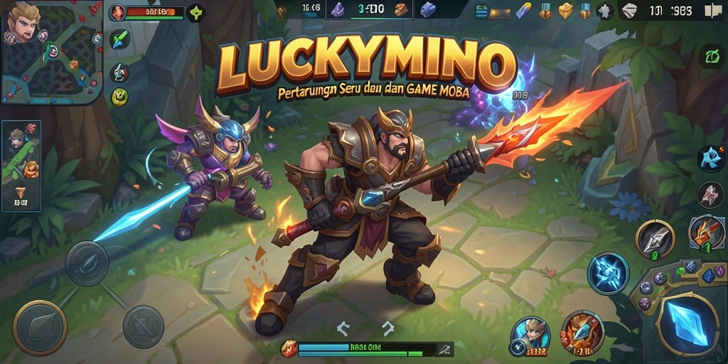 Tampilan gameplay LUCKYMINO yang mendebarkan dan penuh aksi.