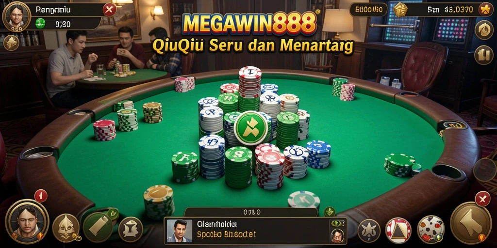 Screenshot MEGAWIN888 menunjukkan aksi seru dalam permainan QiuQiu.