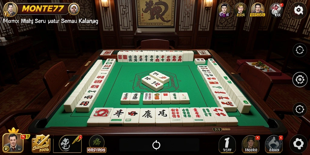 Screenshot dari gameplay Mahjong yang seru dan menarik di MONTE77.
