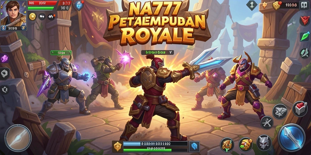 Tampilan gameplay seru dalam arena pertempuran NA777.