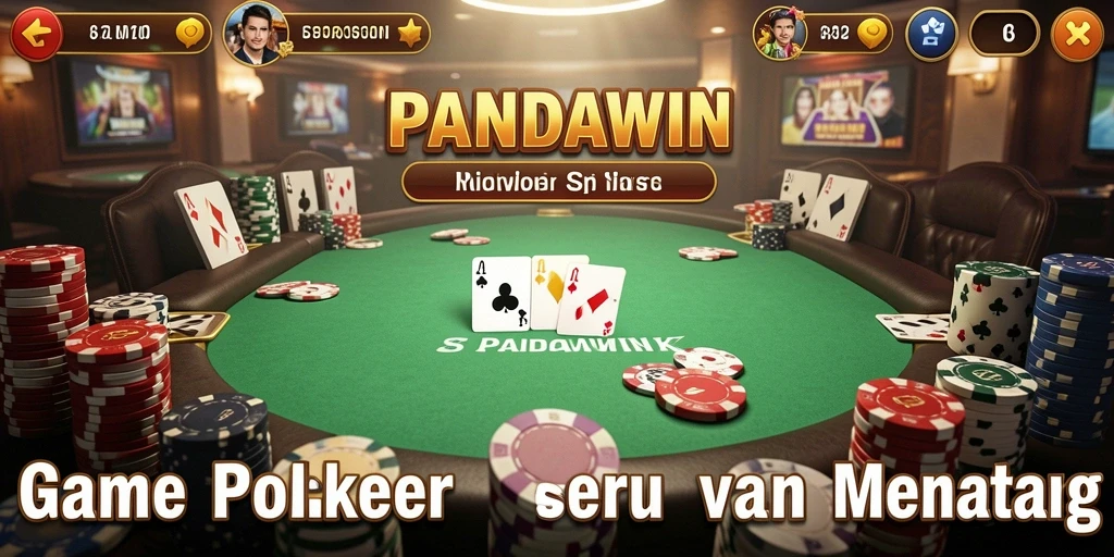 Tampilan gameplay Poker yang seru dan menantang di PANDAWIN.