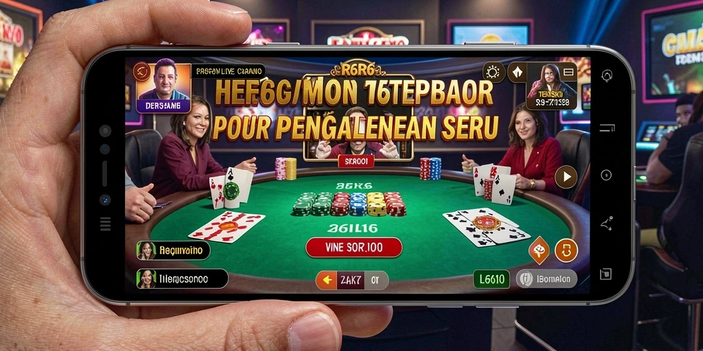 Screenshot R6R6 memperlihatkan dealer dan pemain dalam gameplay Live Casino yang seru.