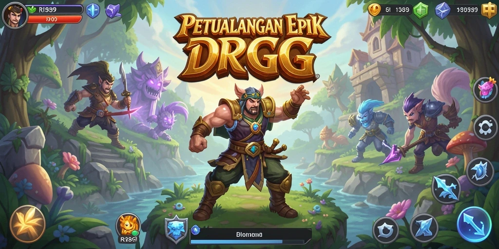 Tangkapan layar utama menunjukkan pertarungan mendebarkan dalam game RPG.