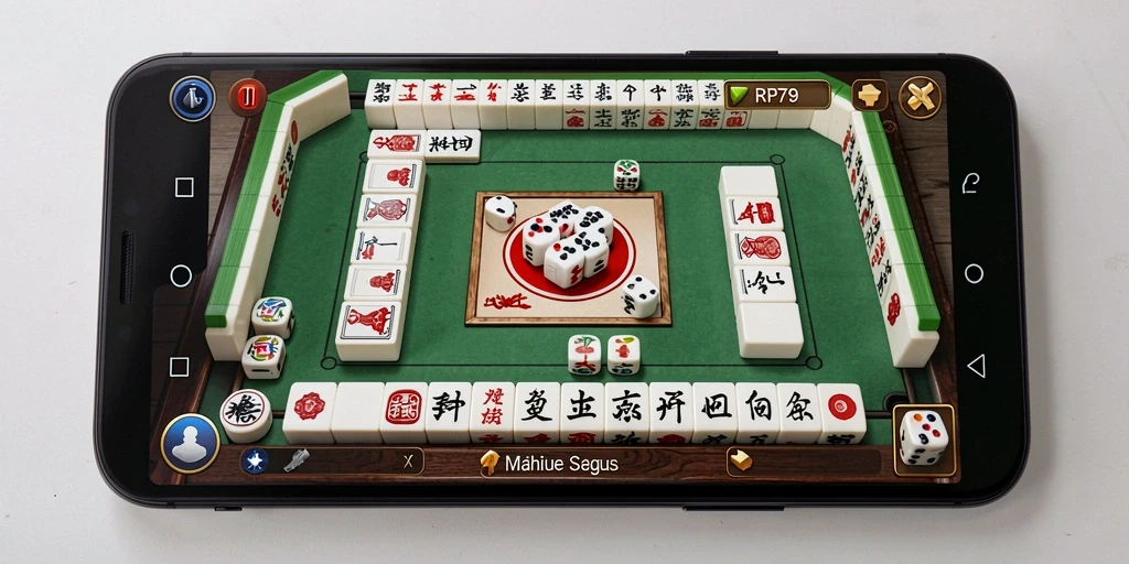 Tampilan gameplay RP79 yang menampilkan keseruan permainan Mahjong.