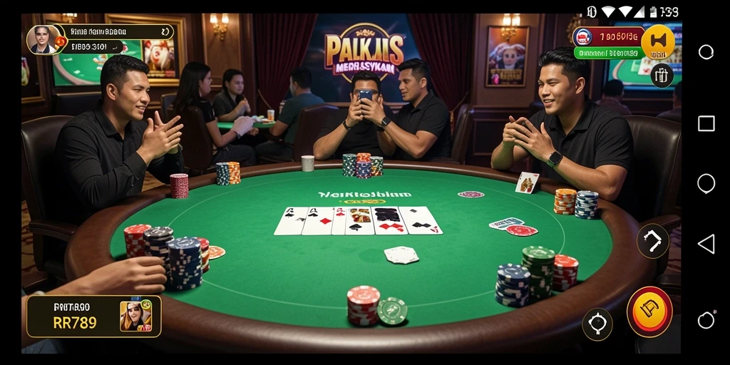 Screenshot RR789 menampilkan gameplay poker yang menegangkan dan seru.