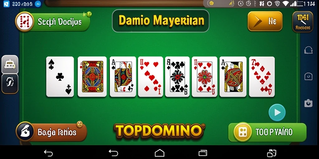 Screenshot gameplay TOPDOMINO menampilkan keseruan bermain domino bersama teman.