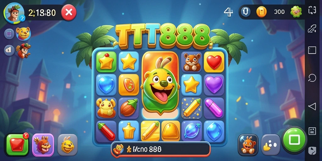 Gameplay TTT888 yang seru dan penuh warna dalam Match-3.