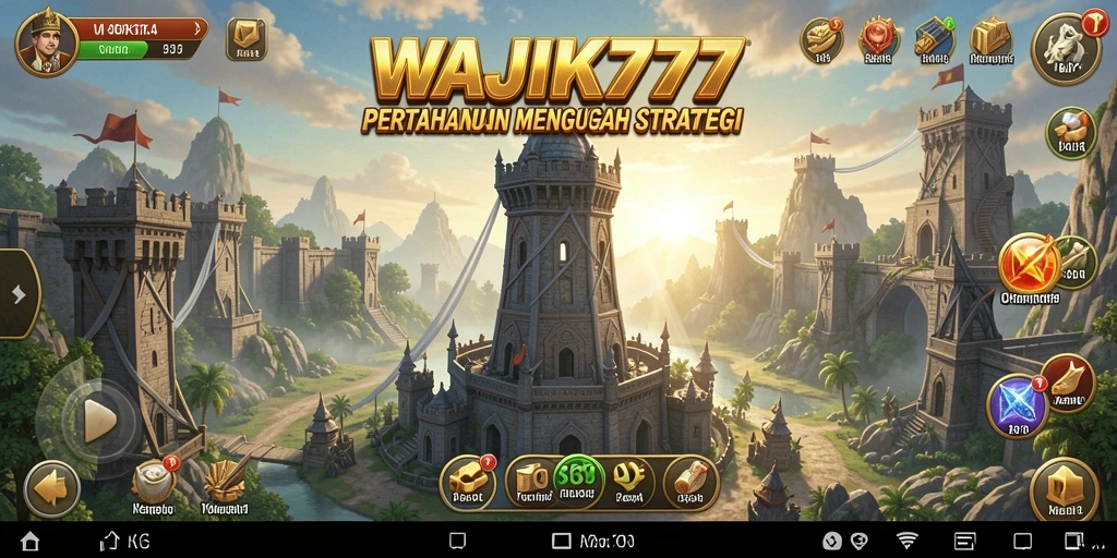 Tampilan gameplay menara dalam WAJIK777 yang menegangkan.
